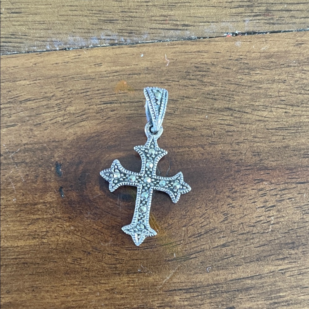 Sterling Silver Marcasite Cross Pendant